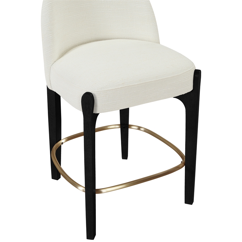 Meridian Furniture Torino Cream Fabric Upholstered Counter Stool (Set of 2)