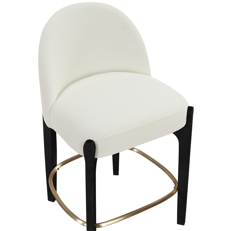 Meridian Furniture Torino Cream Fabric Upholstered Counter Stool (Set of 2)