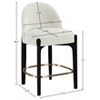 Meridian Furniture Torino Cream Fabric Upholstered Counter Stool (Set of 2)