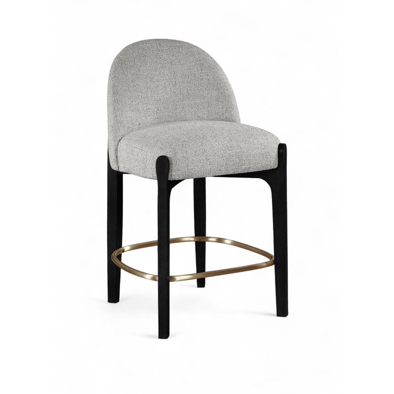 Meridian Furniture Torino Grey Fabric Upholstered Counter Stool (Set of 2)