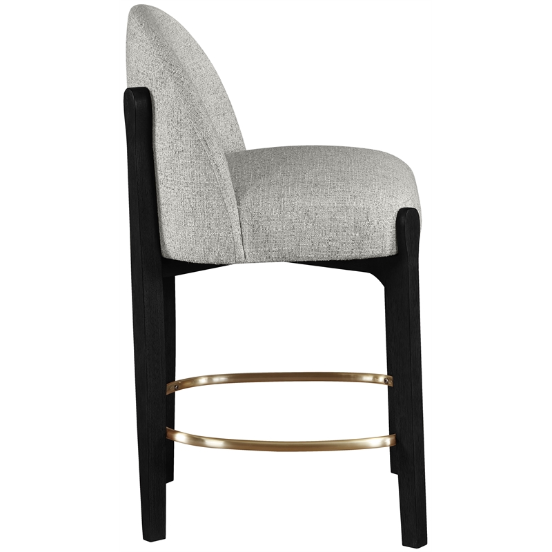 Meridian Furniture Torino Grey Fabric Upholstered Counter Stool (Set of 2)