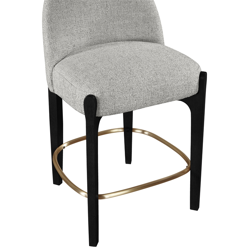 Meridian Furniture Torino Grey Fabric Upholstered Counter Stool (Set of 2)