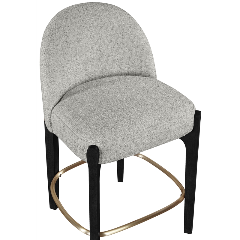 Meridian Furniture Torino Grey Fabric Upholstered Counter Stool (Set of 2)
