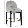Meridian Furniture Torino Grey Fabric Upholstered Counter Stool (Set of 2)