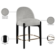 Meridian Furniture Torino Grey Fabric Upholstered Counter Stool (Set of 2)