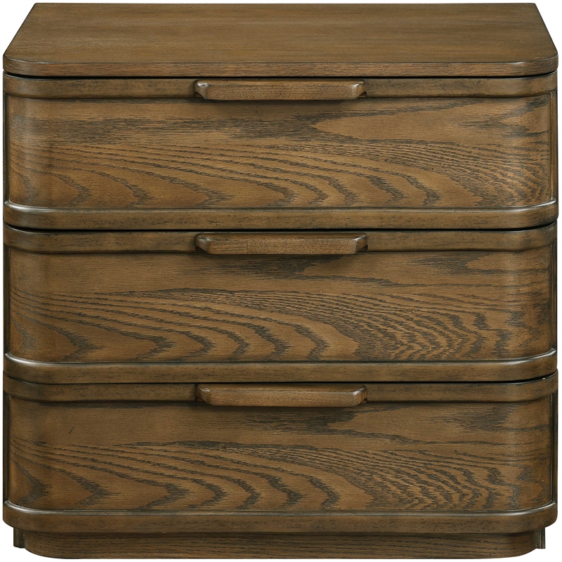 Meridian Furniture Tiberio Brown Oak Veneer And Solid Wood Nightstand