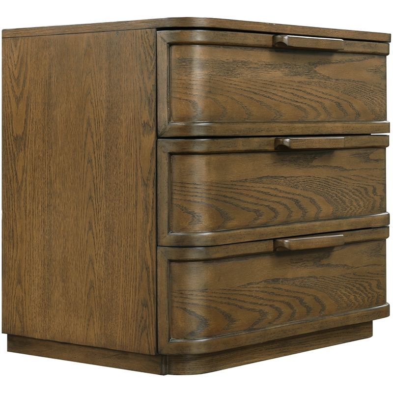 Meridian Furniture Tiberio Brown Oak Veneer And Solid Wood Nightstand