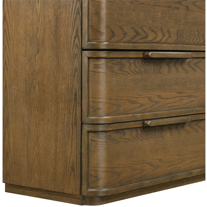 Meridian Furniture Tiberio Brown Oak Veneer And Solid Wood Nightstand
