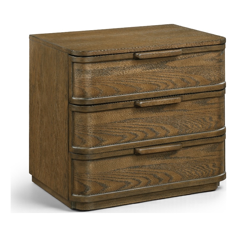 Meridian Furniture Tiberio Brown Oak Veneer And Solid Wood Nightstand
