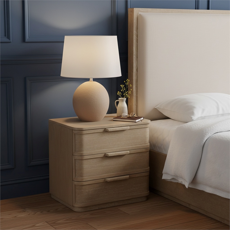 Meridian Furniture Tiberio Natural Oak Veneer And Solid Wood Nightstand