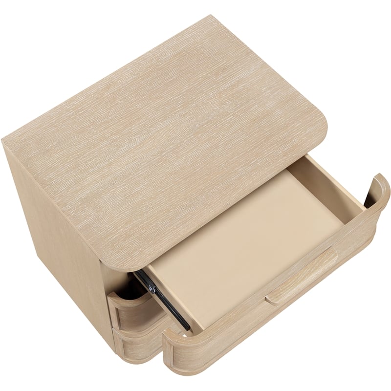 Meridian Furniture Tiberio Natural Oak Veneer And Solid Wood Nightstand