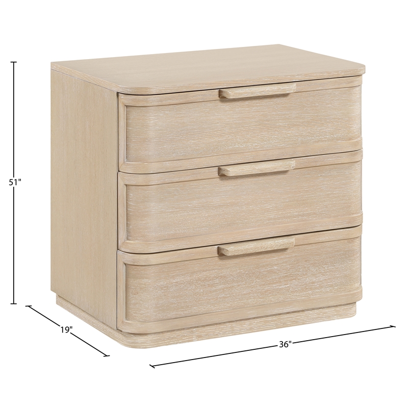 Meridian Furniture Tiberio Natural Oak Veneer And Solid Wood Nightstand
