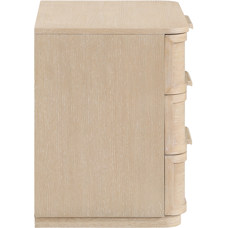 Meridian Furniture Tiberio Natural Oak Veneer And Solid Wood Nightstand