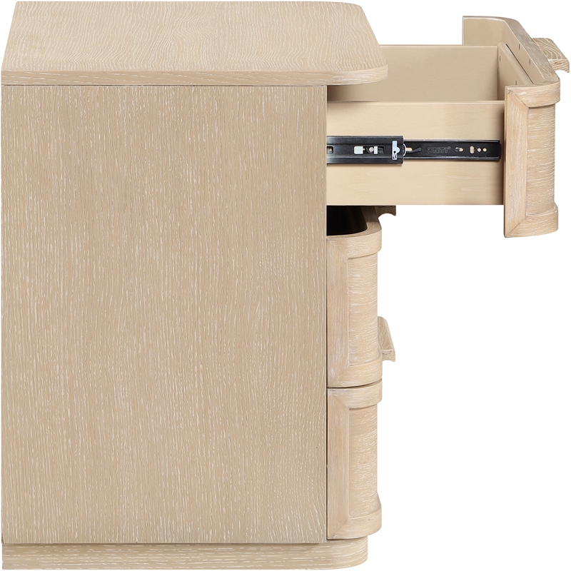 Meridian Furniture Tiberio Natural Oak Veneer And Solid Wood Nightstand