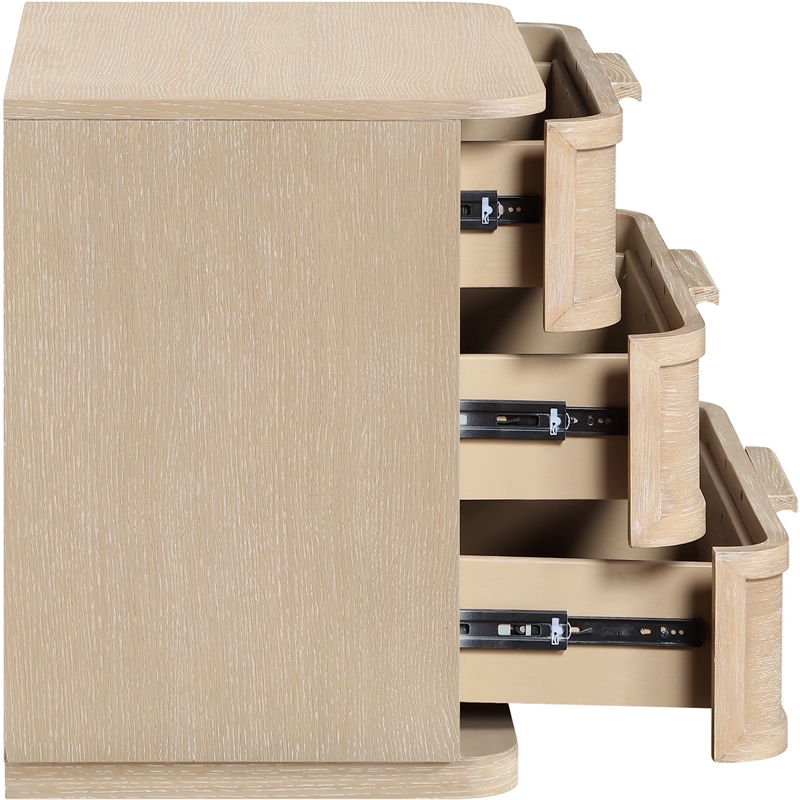 Meridian Furniture Tiberio Natural Oak Veneer And Solid Wood Nightstand