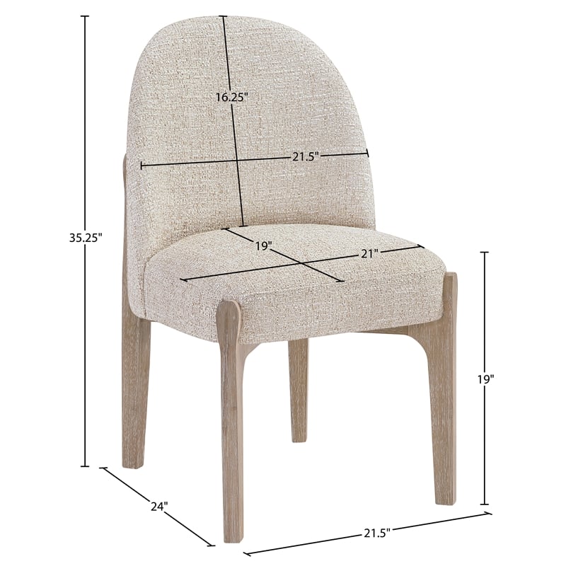 Meridian Furniture Torino Beige Fabric Upholstered Dining Chair (Set of 2)