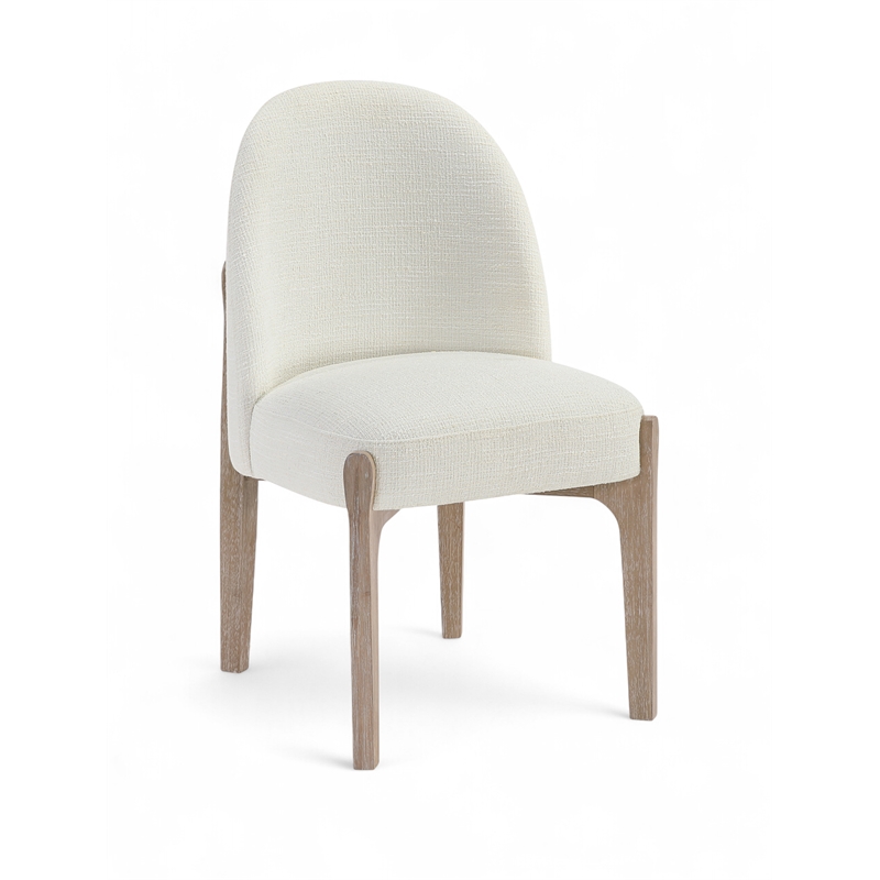 Meridian Furniture Torino Cream Fabric Upholstered Dining Chair (Set of 2)