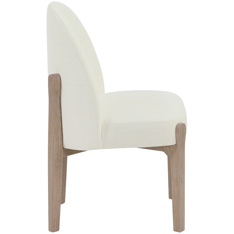 Meridian Furniture Torino Cream Fabric Upholstered Dining Chair (Set of 2)
