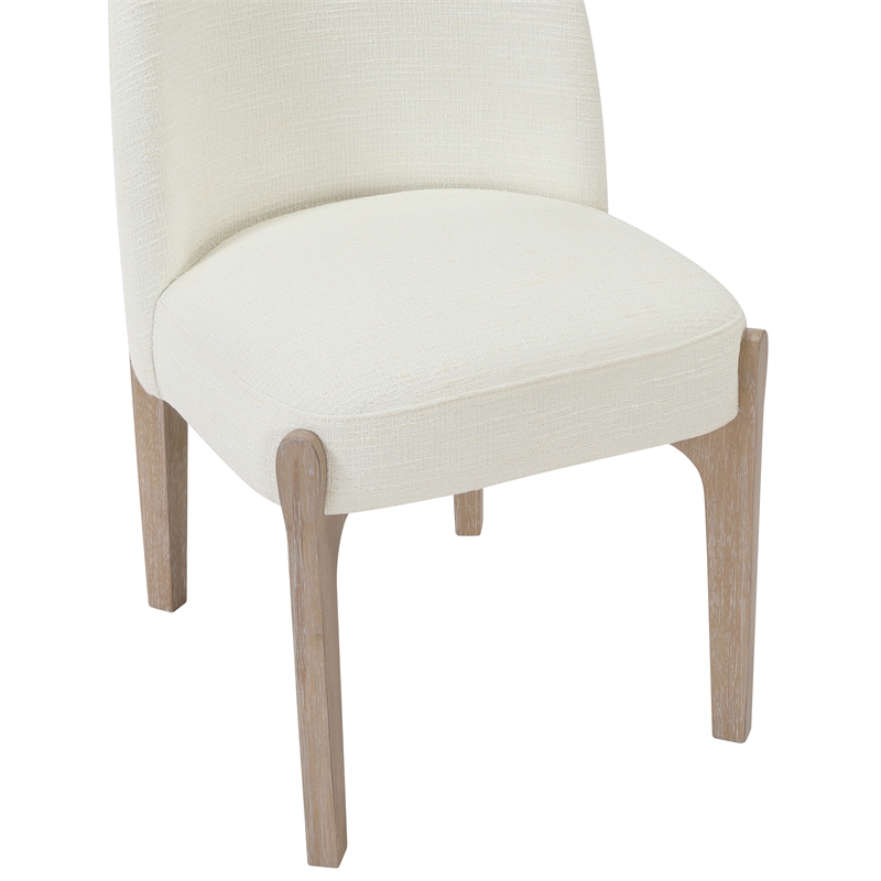 Meridian Furniture Torino Cream Fabric Upholstered Dining Chair (Set of 2)