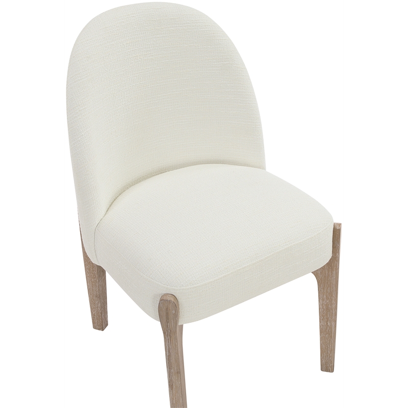 Meridian Furniture Torino Cream Fabric Upholstered Dining Chair (Set of 2)