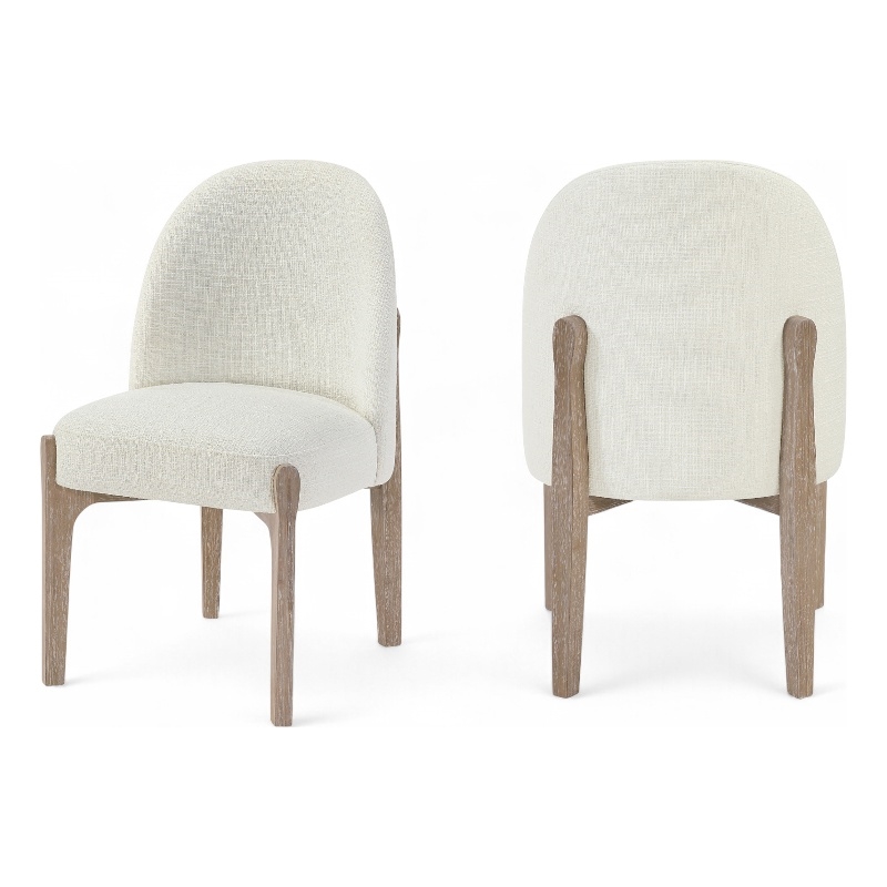 Meridian Furniture Torino Cream Fabric Upholstered Dining Chair (Set of 2)