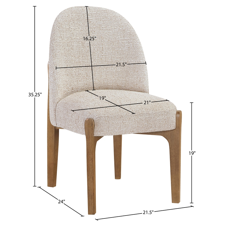 Meridian Furniture Torino Beige Fabric Upholstered Dining Chair (Set of 2)