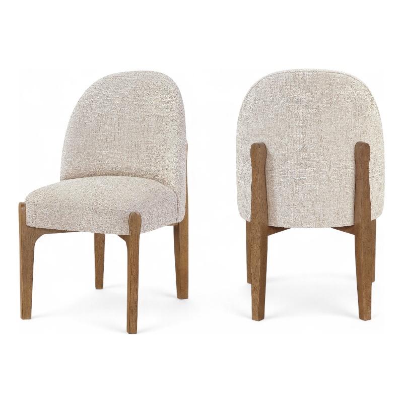 Meridian Furniture Torino Beige Fabric Upholstered Dining Chair (Set of 2)