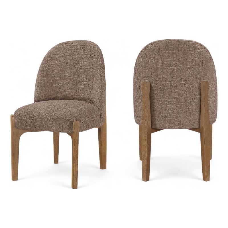 Meridian Furniture Torino Brown Fabric Upholstered Dining Chair (Set of 2)