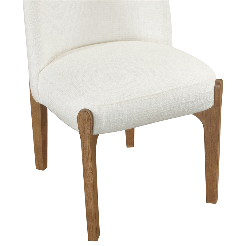 Meridian Furniture Torino Cream Fabric Upholstered Dining Chair (Set of 2)