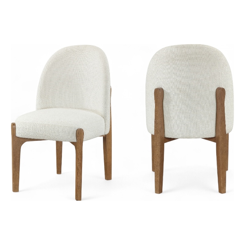 Meridian Furniture Torino Cream Fabric Upholstered Dining Chair (Set of 2)