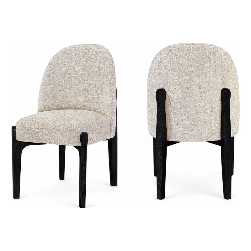 Meridian Furniture Torino Beige Fabric Upholstered Dining Chair (Set of 2)