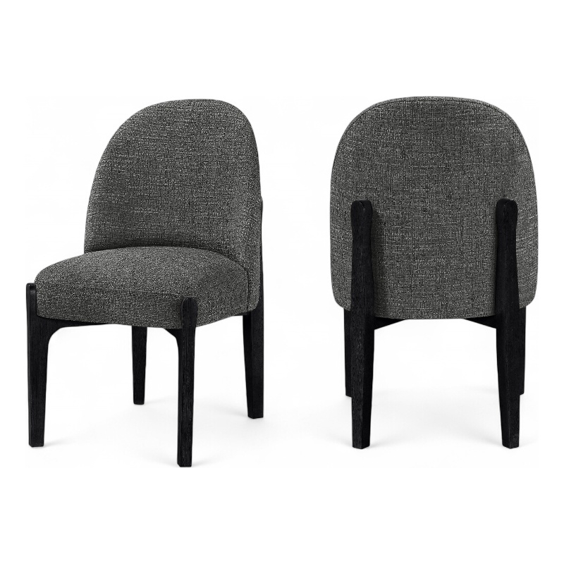 Meridian Furniture Torino Black Fabric Upholstered Dining Chair (Set of 2)