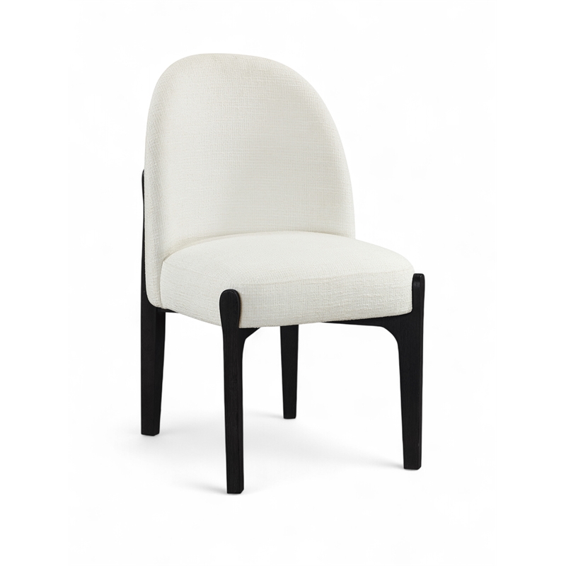 Meridian Furniture Torino Cream Fabric Upholstered Dining Chair (Set of 2)