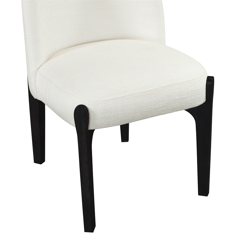 Meridian Furniture Torino Cream Fabric Upholstered Dining Chair (Set of 2)