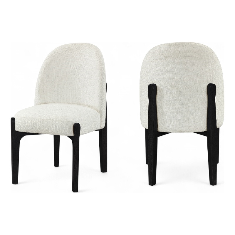 Meridian Furniture Torino Cream Fabric Upholstered Dining Chair (Set of 2)