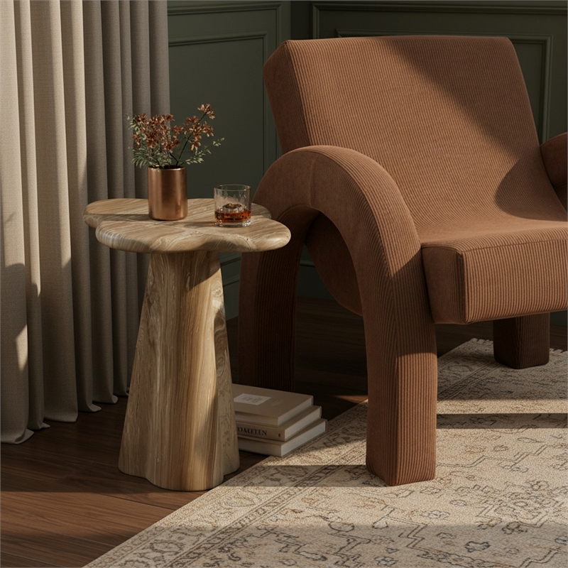 Meridian Furniture Nola Beige Concrete Indoor/Outdoor End Table
