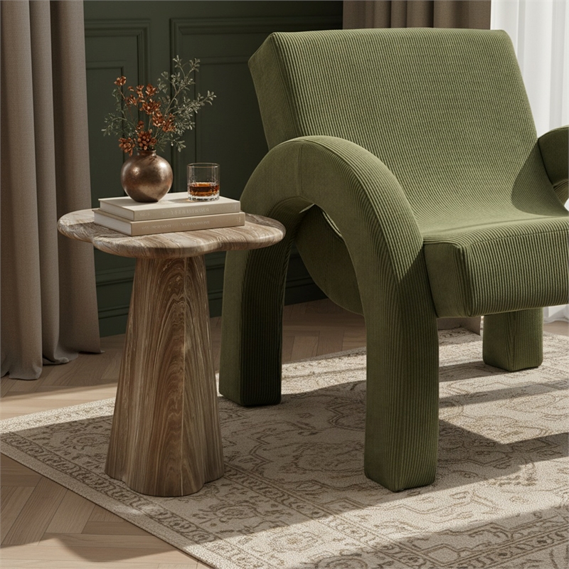 Meridian Furniture Nola Beige Concrete Indoor/Outdoor End Table