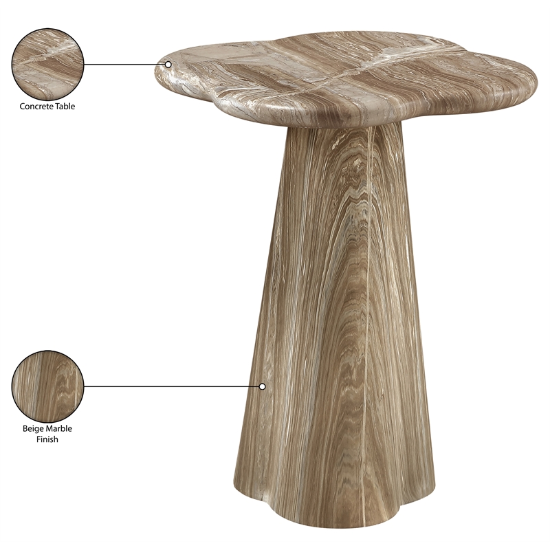 Meridian Furniture Nola Beige Concrete Indoor/Outdoor End Table