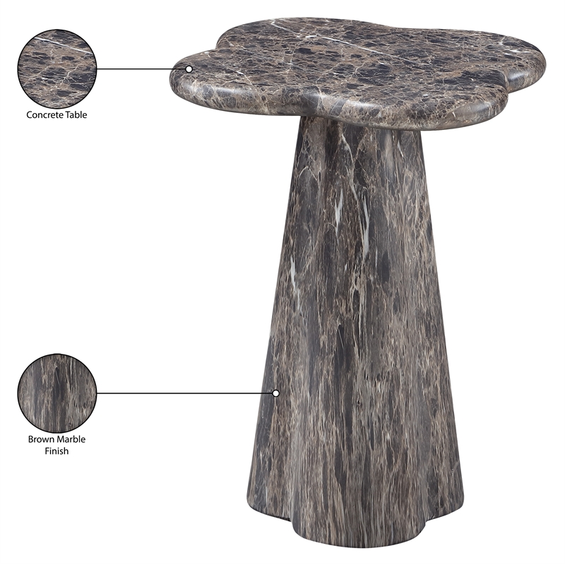 Meridian Furniture Nola Brown Concrete Indoor/Outdoor End Table