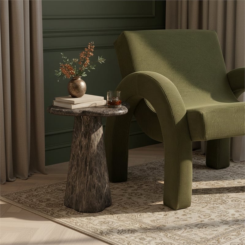 Meridian Furniture Nola Brown Concrete Indoor/Outdoor End Table