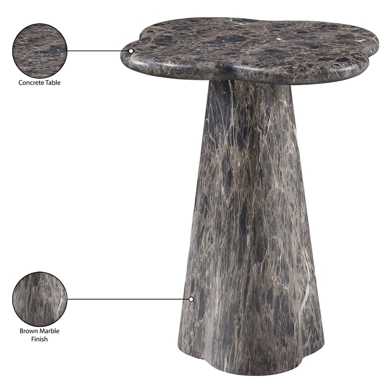 Meridian Furniture Nola Brown Concrete Indoor/Outdoor End Table