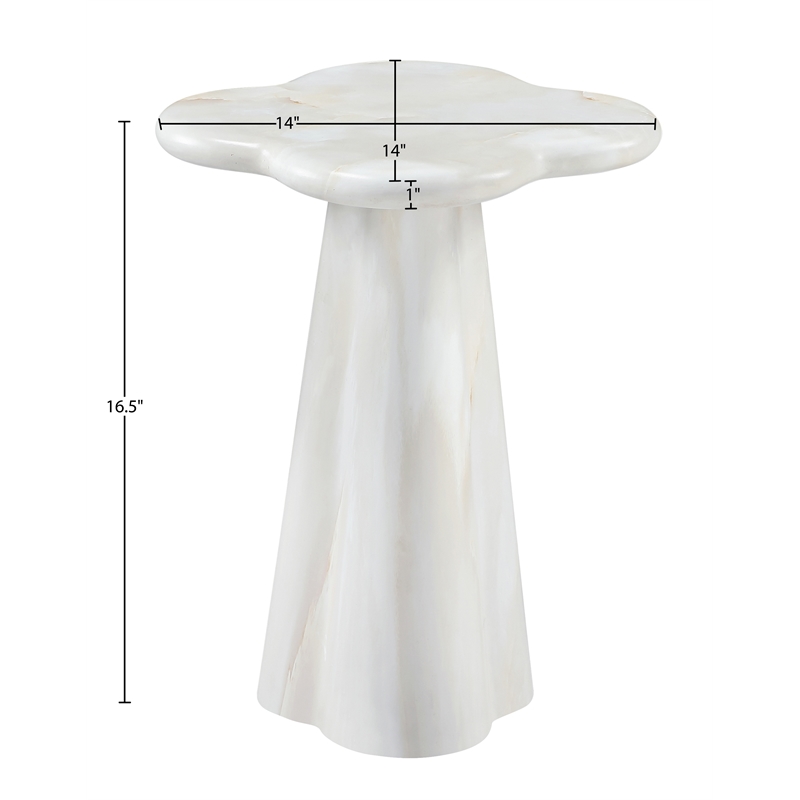 Meridian Furniture Nola White Concrete Indoor/Outdoor End Table