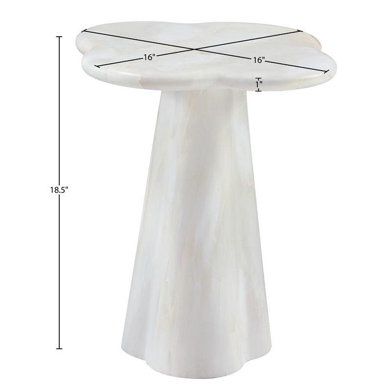 Meridian Furniture Nola White Concrete Indoor/Outdoor End Table