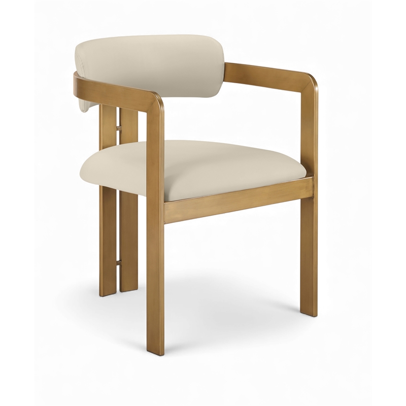 Meridian Furniture Aurum Beige Vegan Leather Dining Chair (Set of 2)