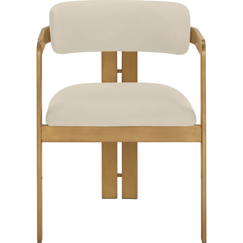 Meridian Furniture Aurum Beige Vegan Leather Dining Chair (Set of 2)