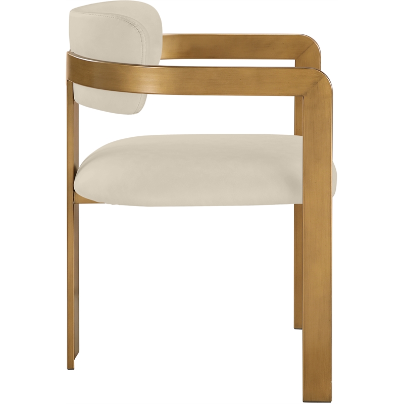 Meridian Furniture Aurum Beige Vegan Leather Dining Chair (Set of 2)
