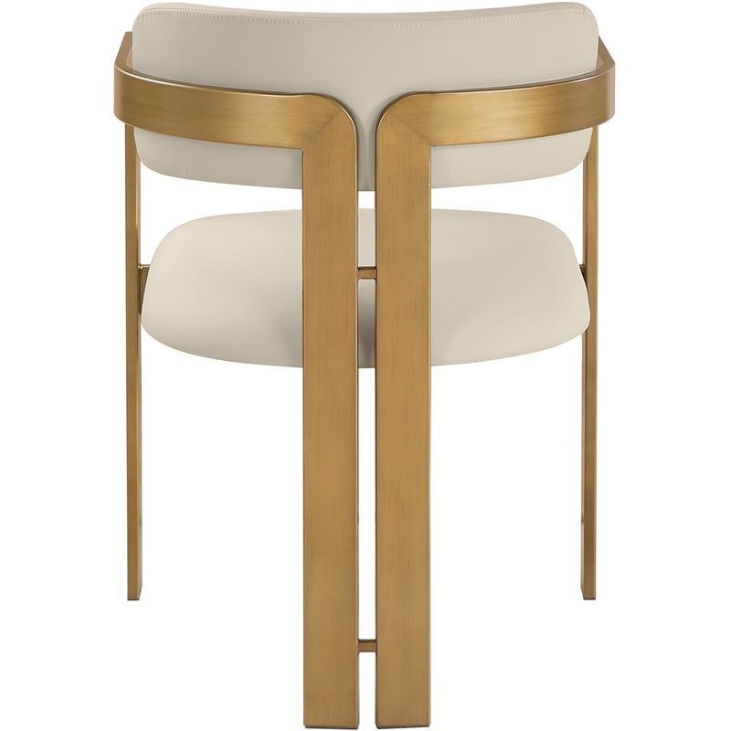 Meridian Furniture Aurum Beige Vegan Leather Dining Chair (Set of 2)