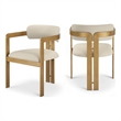 Meridian Furniture Aurum Beige Vegan Leather Dining Chair (Set of 2)