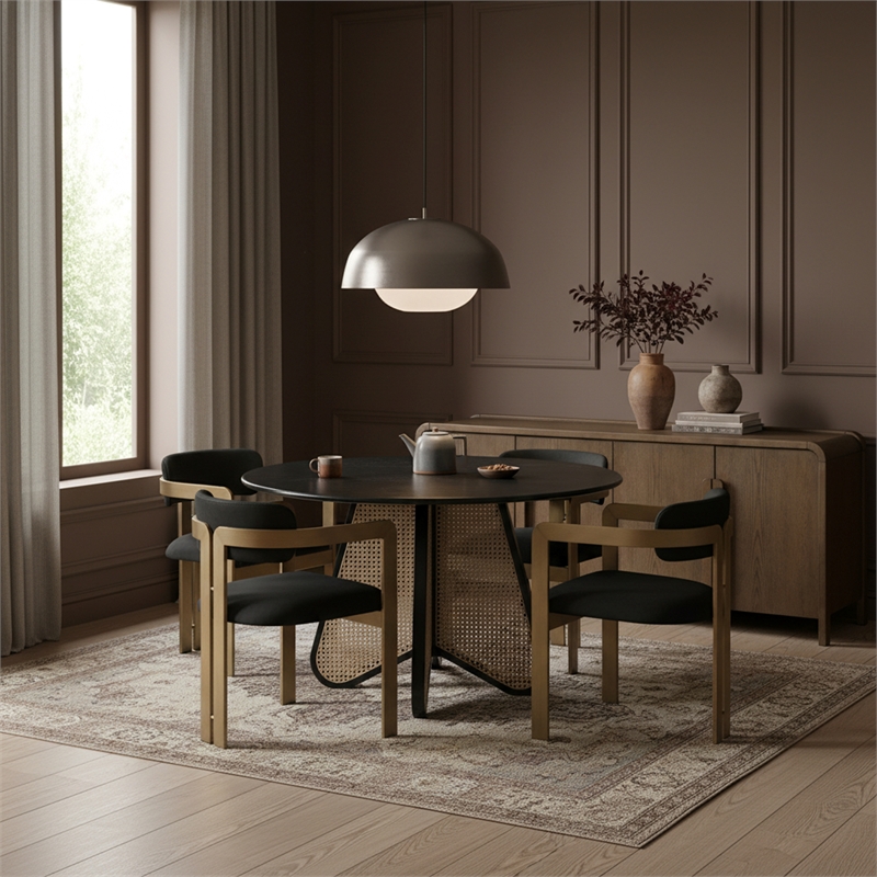 Meridian Furniture Aurum Black Vegan Leather Dining Chair (Set of 2)