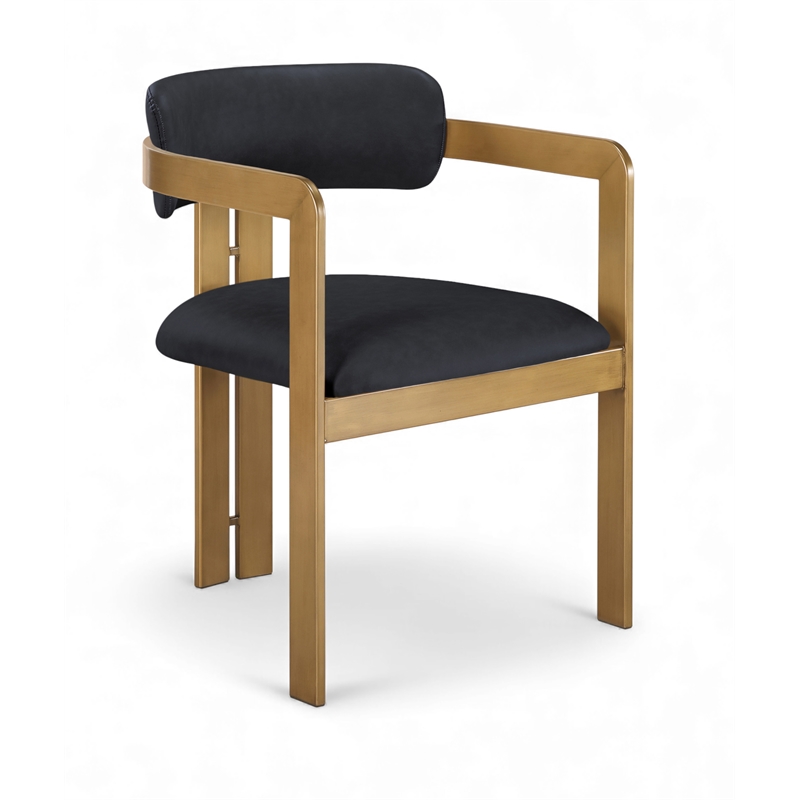 Meridian Furniture Aurum Black Vegan Leather Dining Chair (Set of 2)